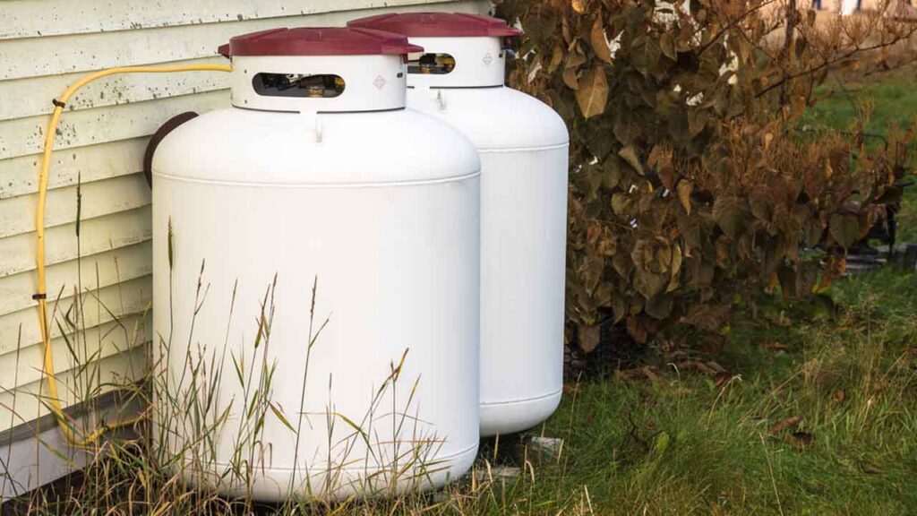 propane tanks after a fuel delivery